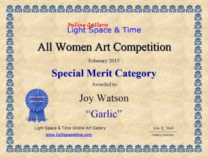 Artist Joy Watson Receives Special Merit Award Artist Joy Watson Receives Special Merit Award